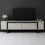 Hanah Home Mueble para TV Yildiz Travertino y Negro